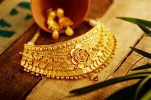 Gold wedding jewelry